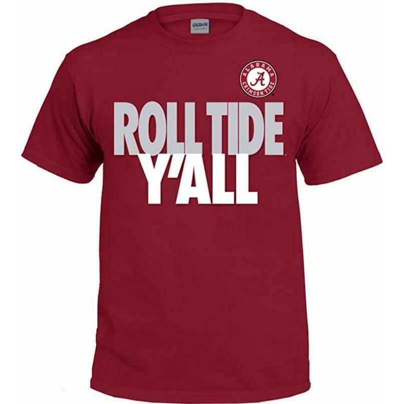 Alabama Crimson Tide T-Shirt - Roll Tide Yall - Circle Logo - Short Sleeve