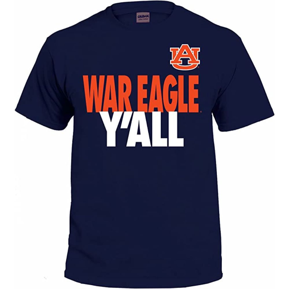 Auburn Tigers T-Shirt - War Eagle Yall - AU Logo - Y'all - Navy
