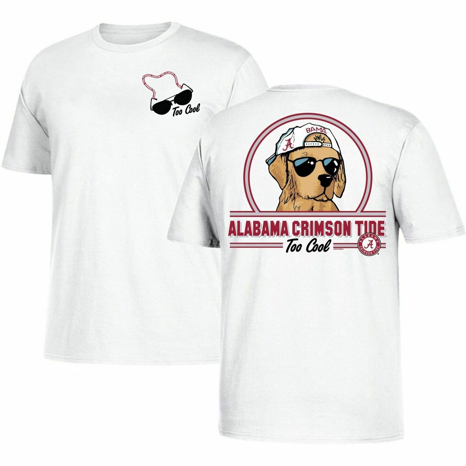 Alabama Crimson Tide T-Shirt Comfort Colors Tee Dog In Sunglasses Too Cool