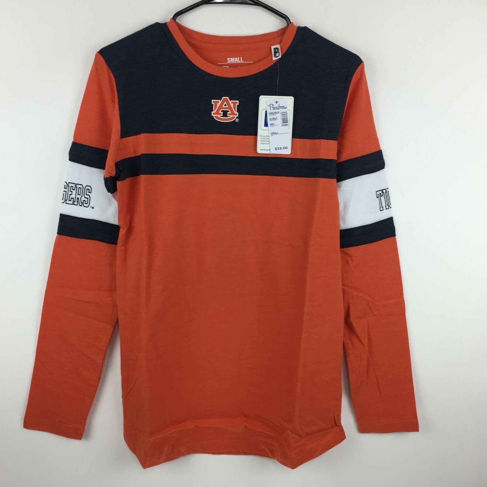 Auburn Tigers Womens Junior Fit Long Sleeve T-Shirt Logo Orange